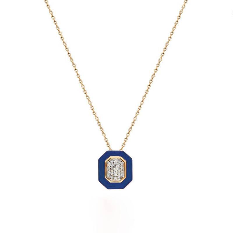 Aletta Pendant - Dark Blue Enamel - 1