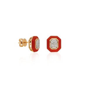 Aletta Earrings - Red Enamel - Fizzy