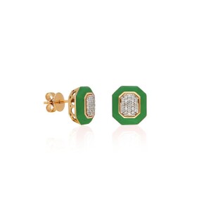 Aletta Earrings - Green Enamel - Fizzy