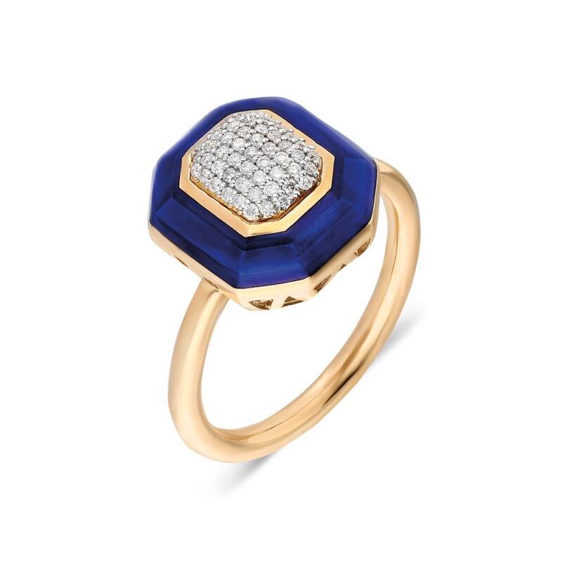 Aletta Ring - Dark Blue Enamel - 1