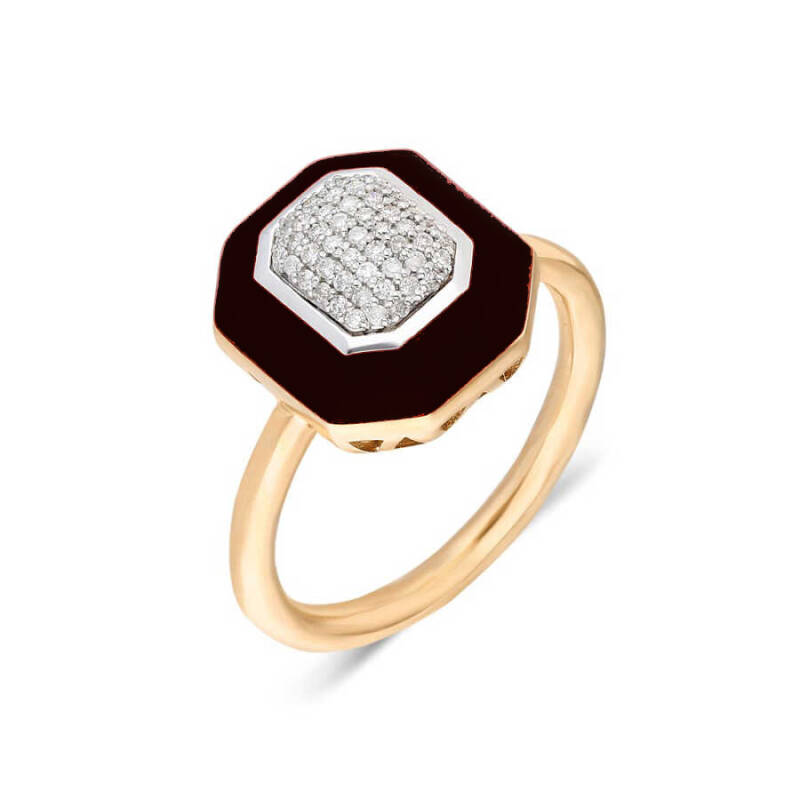 Aletta Maxi Ring - Black Enamel - 1