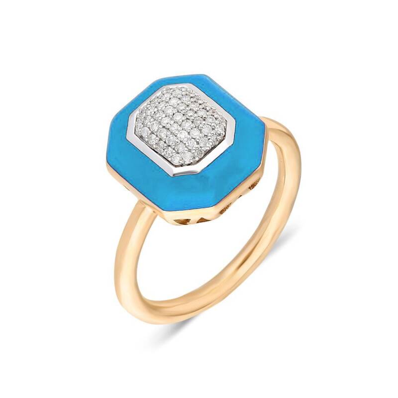 Aletta Ring - Turquoise Enamel - 1