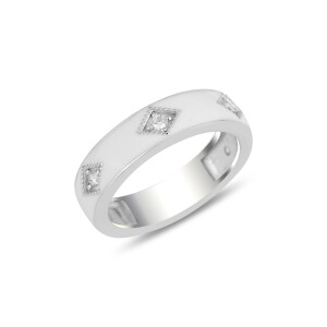 Bianka Ring - White Enamel White Gold - Fizzy