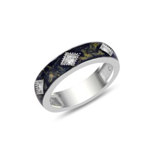 Bianka Ring - Lapis Enamel White Gold - Fizzy
