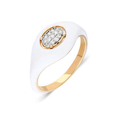 Bold Stack Ring - White Enamel - 1