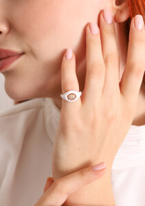 Bold Stack Ring - White Enamel - 4