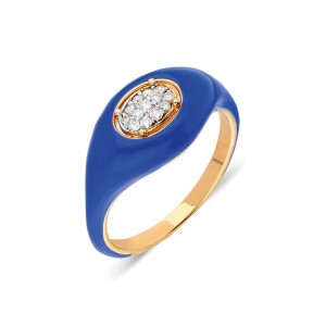 Bold Stack Ring - Blue Enamel - Fizzy