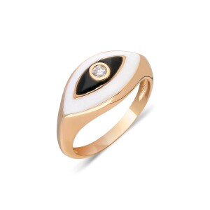 Carla Ring - White/Black - Eyes of Fizzy