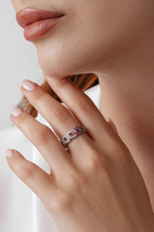 Catena Ring - Multicolor White Gold - 3