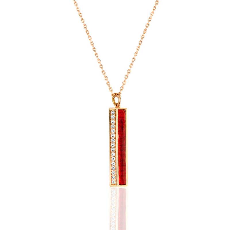 Fizzy Bar Pendant - Red Enamel - 1