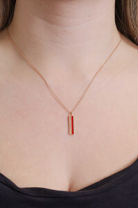 Fizzy Bar Pendant - Red Enamel - 2