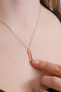 Fizzy Bar Pendant - Red Enamel - 3