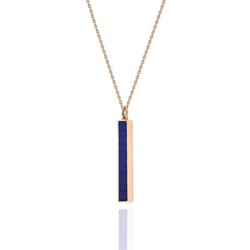 Fizzy Bar Pendant - Dark Blue Enamel - 1