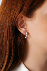 Fizzy Circle Earrings - White Enamel - 2