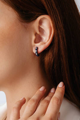 Fizzy Circle Earrings - Black Enamel - 2