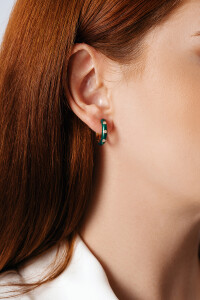 Fizzy Circle Earrings - Black Enamel - 3