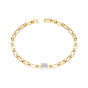 Havana Chain Bracelet - Square - Havana