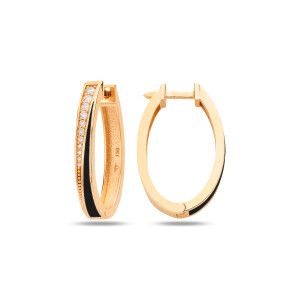 Flow Earring - Black Enamel - Fizzy