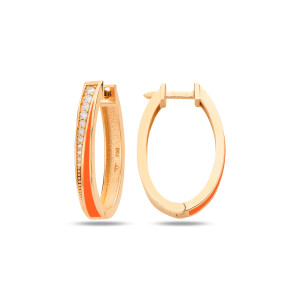 Flow Earring - Coral Enamel - Fizzy