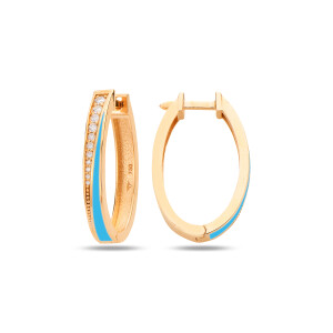 Flow Earring - Turquoise Enamel - Fizzy