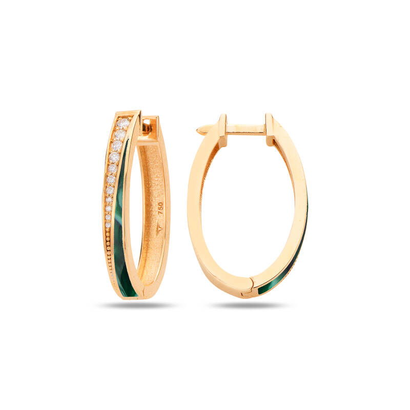 Flow Earrings - Malachite Enamel - 1