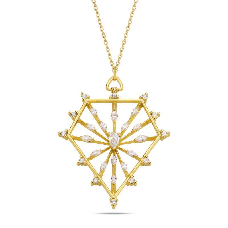 Lulu Necklace Pentagon - Yellow Gold - 1