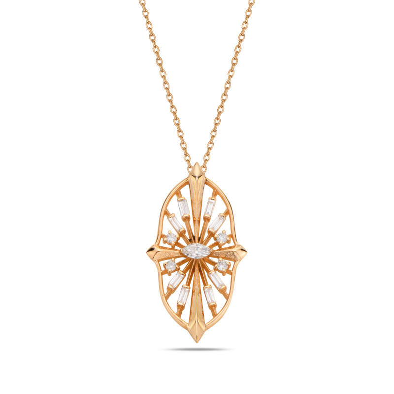 Lulu Necklace Oval - Rose Gold - 1