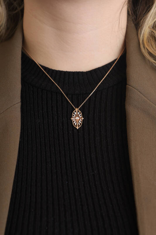 Lulu Necklace Oval - Rose Gold - 2