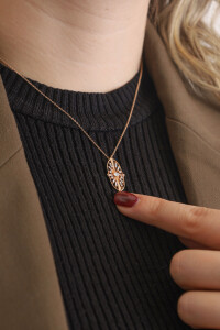 Lulu Necklace Oval - Rose Gold - 3