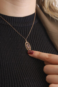 Luna Necklace Oval - Rose Gold - 3
