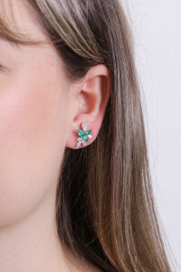 Molina Earrings-Mini Emerald - 2