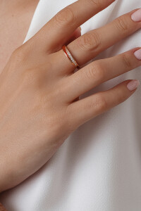 Kind Ring - Red Enamel Rose Gold - 3