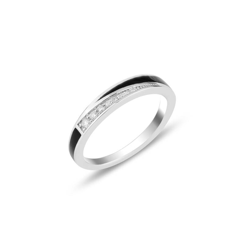 Kind Ring - Black Enamel White Gold - 1