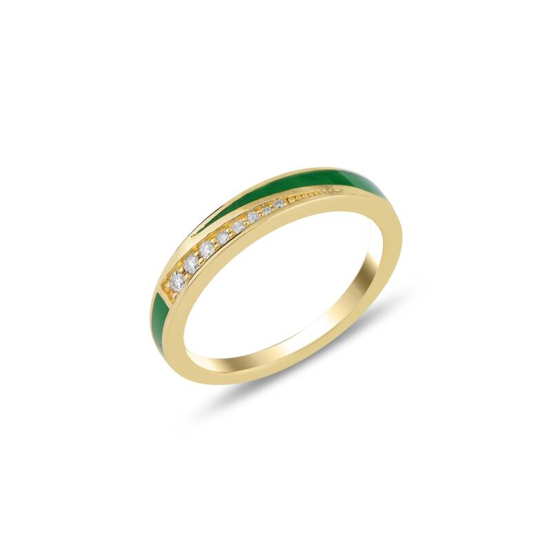 Kind Ring - Green Enamel Yellow Gold - 1