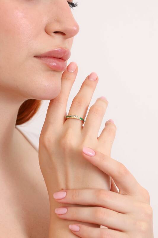 Kind Ring - Green Enamel Yellow Gold - 2
