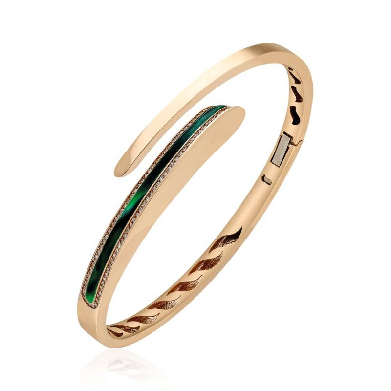 Line Bracelet - Malachite Enamel - 1