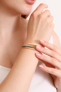 Line Bracelet - Malachite Enamel - 5