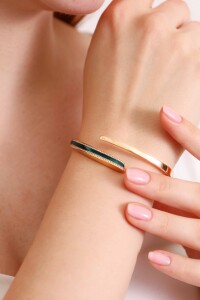 Line Bracelet - Malachite Enamel - 3