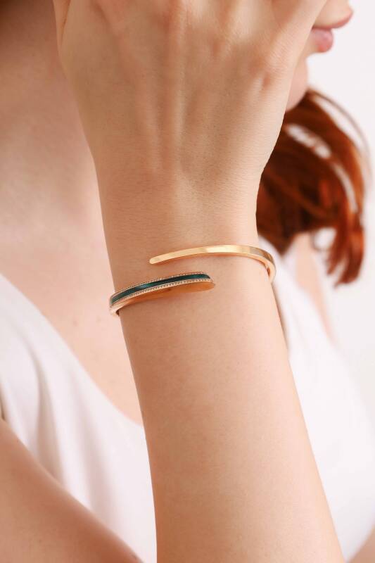 Line Bracelet - Malachite Enamel - 6