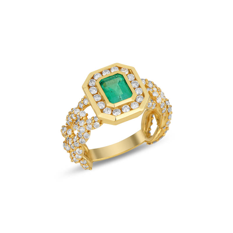 Matilda Ring - Emerald White Diamond - 1