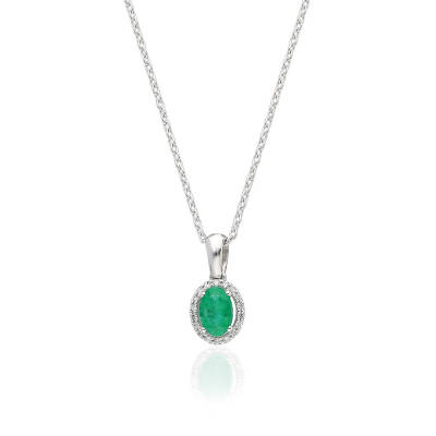 Mia Pendant - Oval Emerald - 1