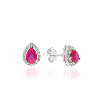 Mia Earrings - Drop Ruby - 1