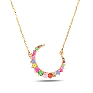 Multicolor Moon Pendant - Neo Modern