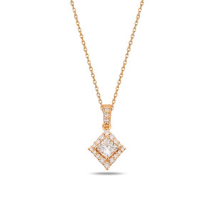 Princess Solitaire Necklace - 1