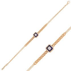 Raena Bracelet - Lapis Enamel Baugette - Fizzy