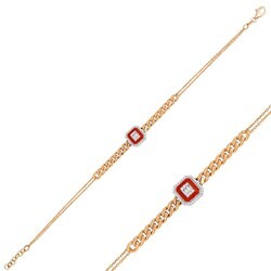 Raena Bracelet - Coral Enamel Baugette - Fizzy