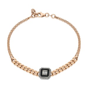 Raena Bracelet - Black Enamel Baugette - Fizzy