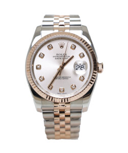 Rolex Datejust 36 Silver Diamond Dial - 