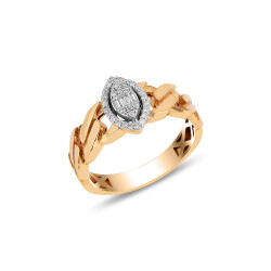 Rope Slim Ring - Marquise - Havana