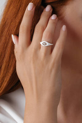Slim Stack Ring - White Enamel - 3